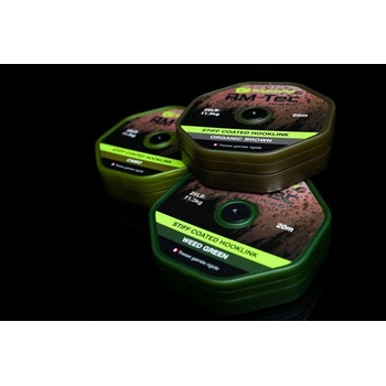 RidgeMonkey šňůra RM Tec Stiff Coated Hooklink Hnědá 20m 25lb