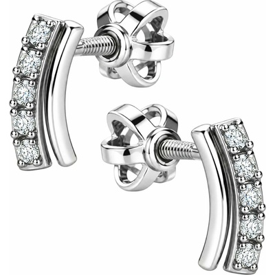 Zlaton Náušnice bílé zlato pecky s diamanty 1cm 1.150g 0.08ct N07072603508