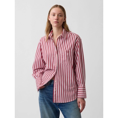 Gap oversize popelínová košeľa s logom Big Shirt červená