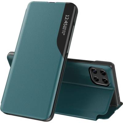 HQWear Разопакован Елегантен кожен кейс-тефтерче Eco Leather View за Samsung Galaxy A22 4G, Зелен (10082665)