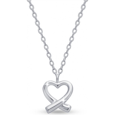 Biju Stříbrný řetízek s přívěskem srdce 3002412