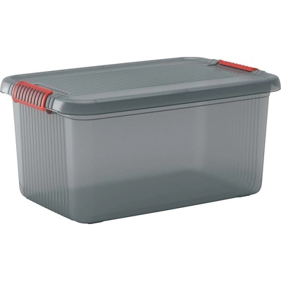 KIS 237047 Úložný box K Latch stohovateľné 590 x 280 x 390 mm dymová sivá priesvitná