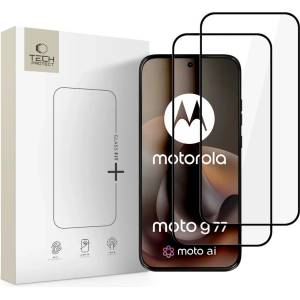 Tech-Protect GLASS FIT+ 2 БР. за Motorola Moto G67 / G77 черен (5906302323241)