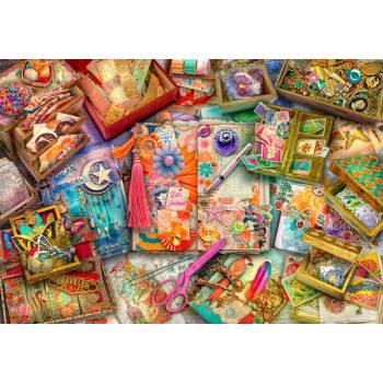 Bluebird Puzzle - Puzzle Aime Stewart: The Junk Journaler's Desk - 1 000 piese