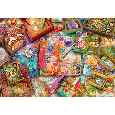 Bluebird Puzzle - Puzzle Aime Stewart: The Junk Journaler's Desk - 1 000 piese