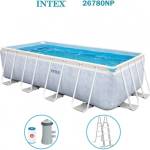 Intex Басейн с конструкция, 400x200x100 см, INTEX 26780NP Prism Frame Chevron, с филтърна помпа и стълба (26780NP)