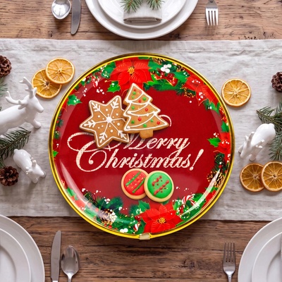 Bewello Vianočný plastový tanier Merry Christmas, 22 cm