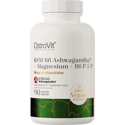 Ostrovit Ksm-66 ashwagandha + horčík + b6 p-5-p vege 90 kapsúl