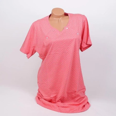 Нощница за кърмачки в розово на малки точици