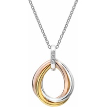 Hot Diamonds Tricolor náhrdelník s diamantmi trio teardrop RG DP780