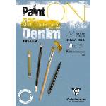 Clairefontaine Paint'On Pad Denim Blue Glued Скицник 15 A4 250 g (975701C)