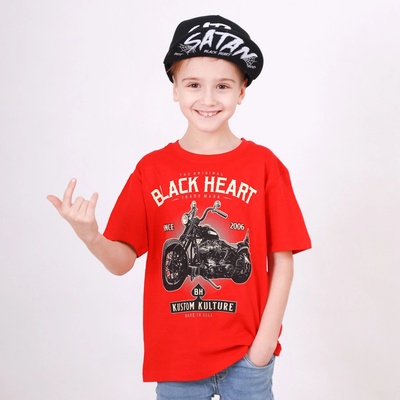 Black Heart MOTORCYCLE RED Červená