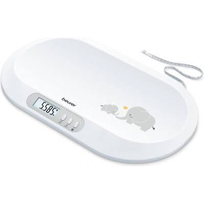 Beurer Бебешка везна Beurer BY 90, Пренос на данни чрез Bluetooth, Функция за автоматично и ръчно задържане, Извита повърхност за претегляне, 10 места за памет за измерване (4211125956066)