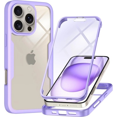 Techsuit Калъф - Techsuit ColorVerse 360 Series + Стъклен протектор - iPhone 16 Pro - Лилав