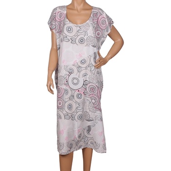 Image 1 of Копринена туника в бяло с орнаменти