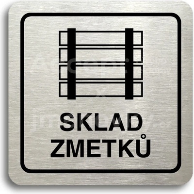 ACCEPT Piktogram sklad zmetků - stříbrná tabulka - černý tisk