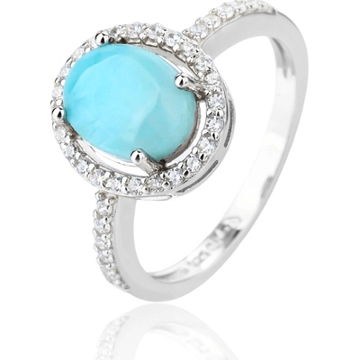Bealio 14322 stříbrný prsten KRÁLOVSKÝ larimar 03 14322 5422