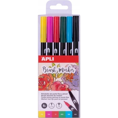 Apli Brush Duo sada fixů 6 ks