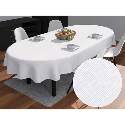 Biante Teflonový oválný ubrus Milano TF-094 bílý 120x160 cm