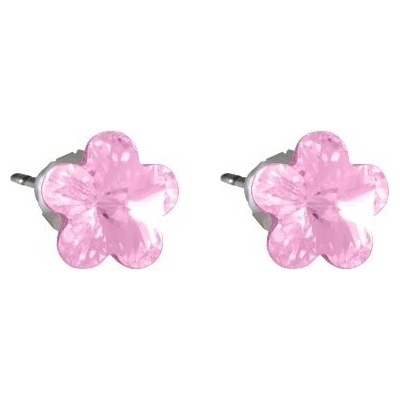 JSB se Swarovski Elements tvar květinka pecky světle růžové 713856 lt.rose