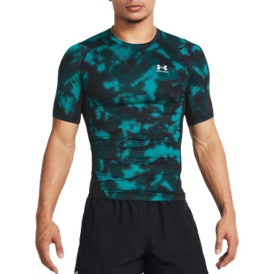 Under Armour Тениска Under Armour UA HG Armour Printed SS Син Velikost M