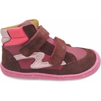 Develab barefoot dětské kotníkové boty Midcut Sneak.2 Burgundy vínové
