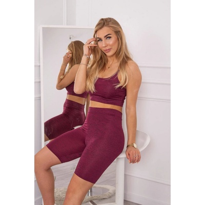 Športový set top + legíny fuchsiová