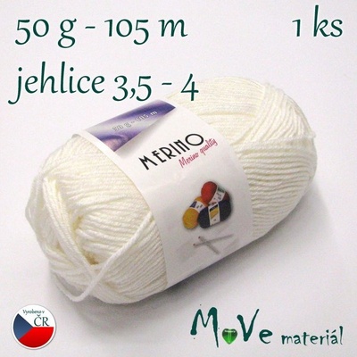 Vlnap MERINO - vlna+ akryl Merino: 14701 Bílá