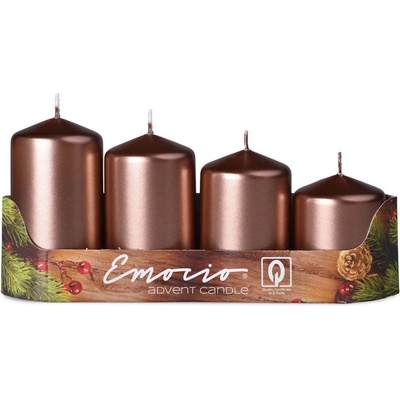 Emocio Metalik adventní stupně průměr 5 cm bronzové 4 ks