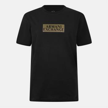 Armani Exchange Тениска Armani Exchange Men's Regular Fit T-Shirt - Blk/Gold MC237