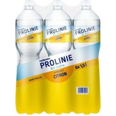 Poděbradka Prolinie citron jemně perlivá voda 6 x 1,5 l