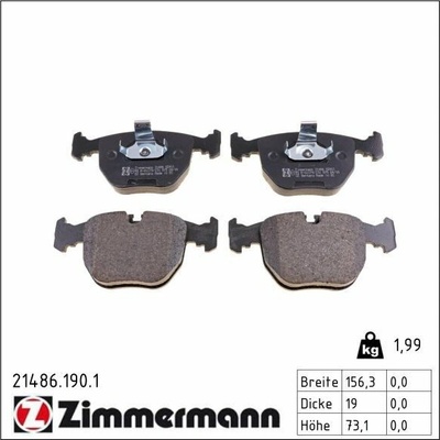 Sada brzdových destiček, kotoučová brzda ZIMMERMANN 21486.190.1 (214861901)