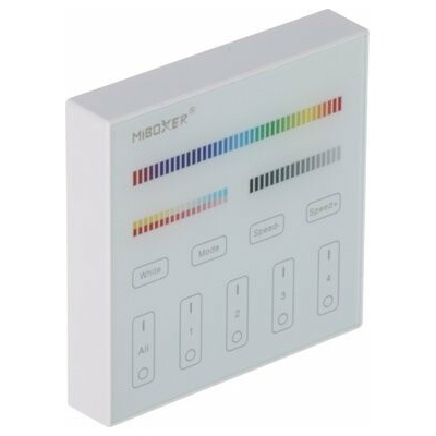 MiBoxer NÁSTĚNNÉ DÁLKOVÉ OVLADAČE PRO LED OSVĚTLENÍ B4 2,4 GHz, MONO, CCT, RGB, RGBW, RGBCCT (RGBWW) MiBOXER