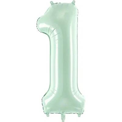 Party Deco Фолиев Балон Цифра, Светло Зелено - 72 см - 1 (fb230g-1-012)