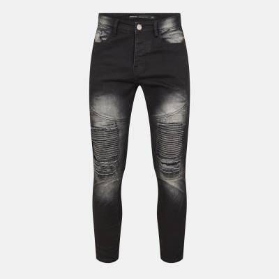 Brave Soul Charcoal Wash Biker Jean - Charcoal Wash