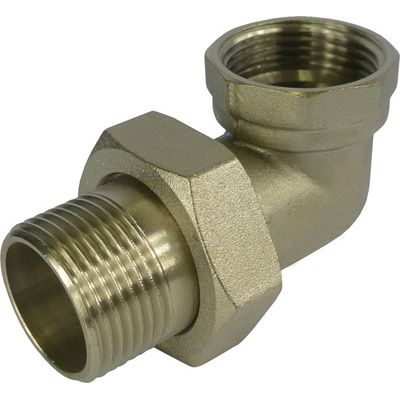 Klum, Šroubení radiátorové rohové, niklované s plochým těsněním, 1/2“, CR106