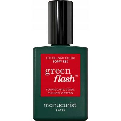 Manucurist Green Flash LED Gel lak Poppy Red 15 ml