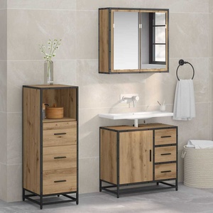 vidaXL Комплект мебели за баня 3 бр. Дъб 35 x 37, 5 x 100 см (3402424)