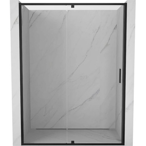 Mexen Exo-R врати за душ, отварящи се, 140 см, прозрачни, черни - 819-140-000-70-00 (819-140-000-70-00)