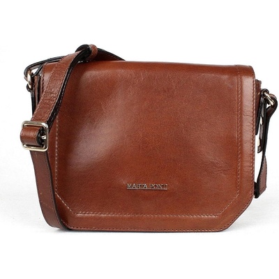 Marta Ponti luxusní dámská kožená crossbody kabelka no. 9 hnědá