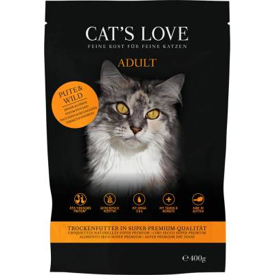 CAT’S LOVE 400г Adult Cat´s Love, суха храна за котки - с пуешко и дивеч