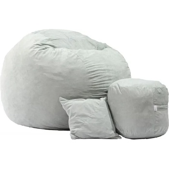 Image 1 of Pufrelax Комплект, Барбарон с табуретка за крака и декоративна възглавница 900л. , King Size XL - Ciel, Перящ се калъф, Трансформира се в легло, Пълнеж с микс от мемори пяна и дунапрен, Гама Premium