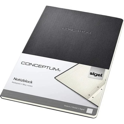 Sigel Тетрадка, ексклузивна, A4, изписана, 60 страници, твърда подвързия, SIGEL "Conceptum", черна CO801 (CO801)