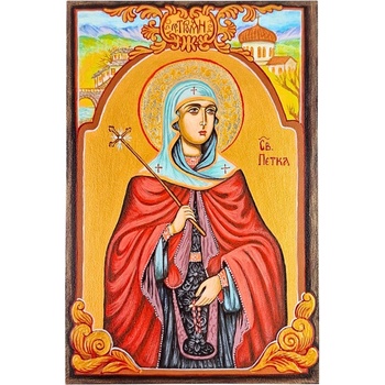 СПЕЦИАЛНА РИСУВАНА ИКОНА СВЕТА ПЕТКА НЕБЕСНА ПОКРОВИТЕЛКА НА ТРОЯН