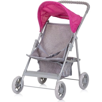 Chipolino Количка за кукли "Алис" сиво/розов лен (3800931060480)