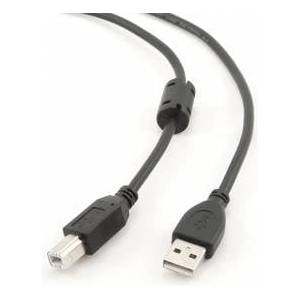 Gembird CableXpert USB A to USB B Kabel mit Ferritkern 1, 8 Meter CCF-USB2-AMBM-6