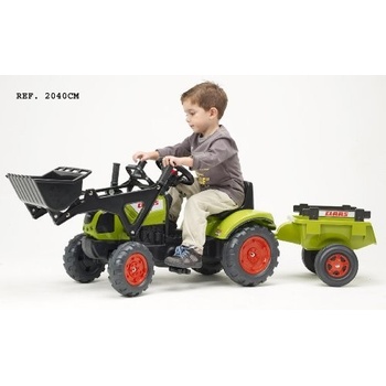 Falk Šliapací traktor 2040CM Claas Arion 410 s nakladačom a vlečkou