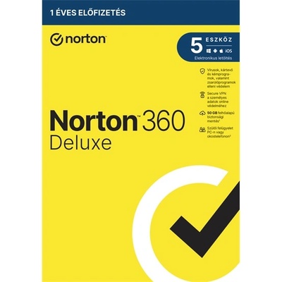 Symantec SW Norton 360 Deluxe - 21417483 - 50GB BG 1 потребител, 5 устройства/1 година, електронен лиценз (21417483)