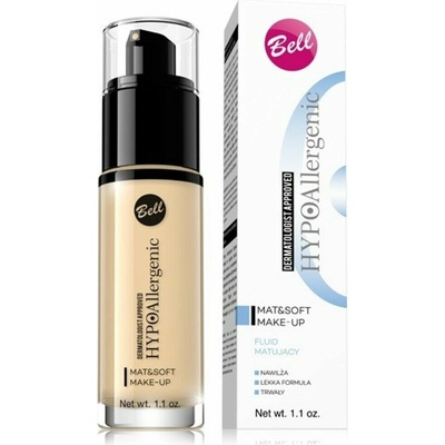 Bell Hypoallergenic Mat&Soft ľahký zmatňujúci make-up 01 Light Beige 30 ml