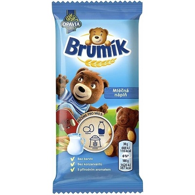 Opavia Brumík Mliečna náplň jemné pečivo 30 g